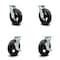 Service Caster 8 Inch Rubber on Steel Swivel Caster Set with Roller Bearing 2 Brake SCC SCC-30CS820-RSR-2-TLB-2 - alternate 1